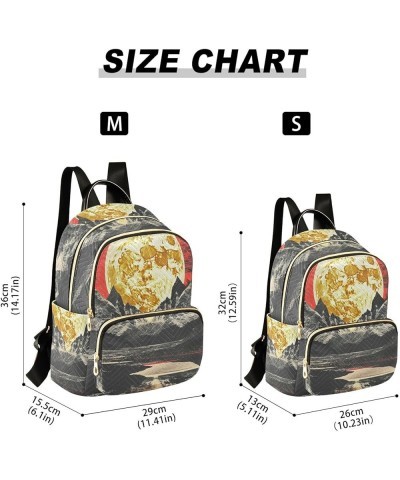 Women's Small Fashion Backpack Retro Style Landscape Print Ladies Travel Daypack Aesthetic Shoulder Bag 10.2×5.1×12.5 IN $18....