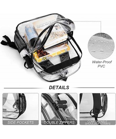 Heavy Duty Clear Backpack, See Through Backpacks Transparent Clear Large Bookbag Compatible with Universe Cartoon Galaxy Star...