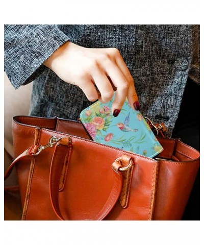 RFID Credit Card Holder Watercolor Bird Flower Leather With Zipper Card Case Wallet for Women Girls $11.01 Wallets