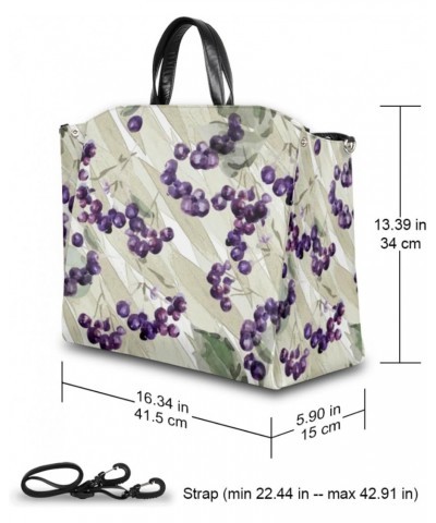 Grape Retro Pattern Large Tote Bag for Women Travel Should Bag Big Oversized Totes Waterproof Crossbody Tote Bag with Adjusta...