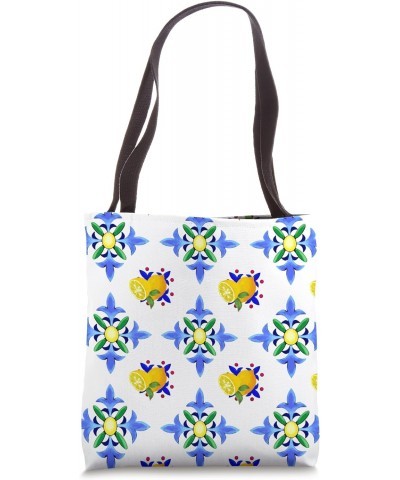 Summer,Italian,Sicilian style ,lemon,mosaic art Tote Bag $13.72 Totes