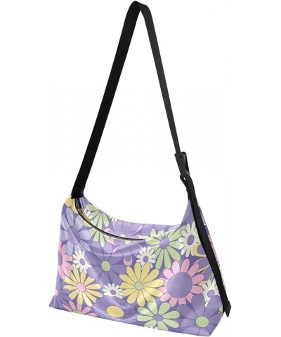 Green Floral Pattern Soft PU Leather Hobo Bags Large Womens Purse Soft Floral Print Crossbody Hobo Handbag Colorful Floral Gr...