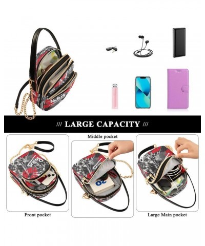 Paris Eiffel Tower France Abstract Crossbody Bag Small Shoulder Handbags Leather Purse for Women $11.18 Crossbody Bags