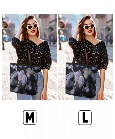 Group Jellyfish Large Tote Bag For Women Shoulder Handbags with Zippper Top Handle Satchel Bags for Shopping Travel Gym Work ...