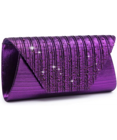 Evening Bag for Women Glitter Rhinestone Wedding Evening Purse Crystal Envelope Clutch Crossbody Shoulder Bags Purple $11.00 ...