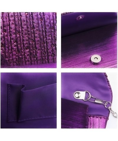 Evening Bag for Women Glitter Rhinestone Wedding Evening Purse Crystal Envelope Clutch Crossbody Shoulder Bags Purple $11.00 ...