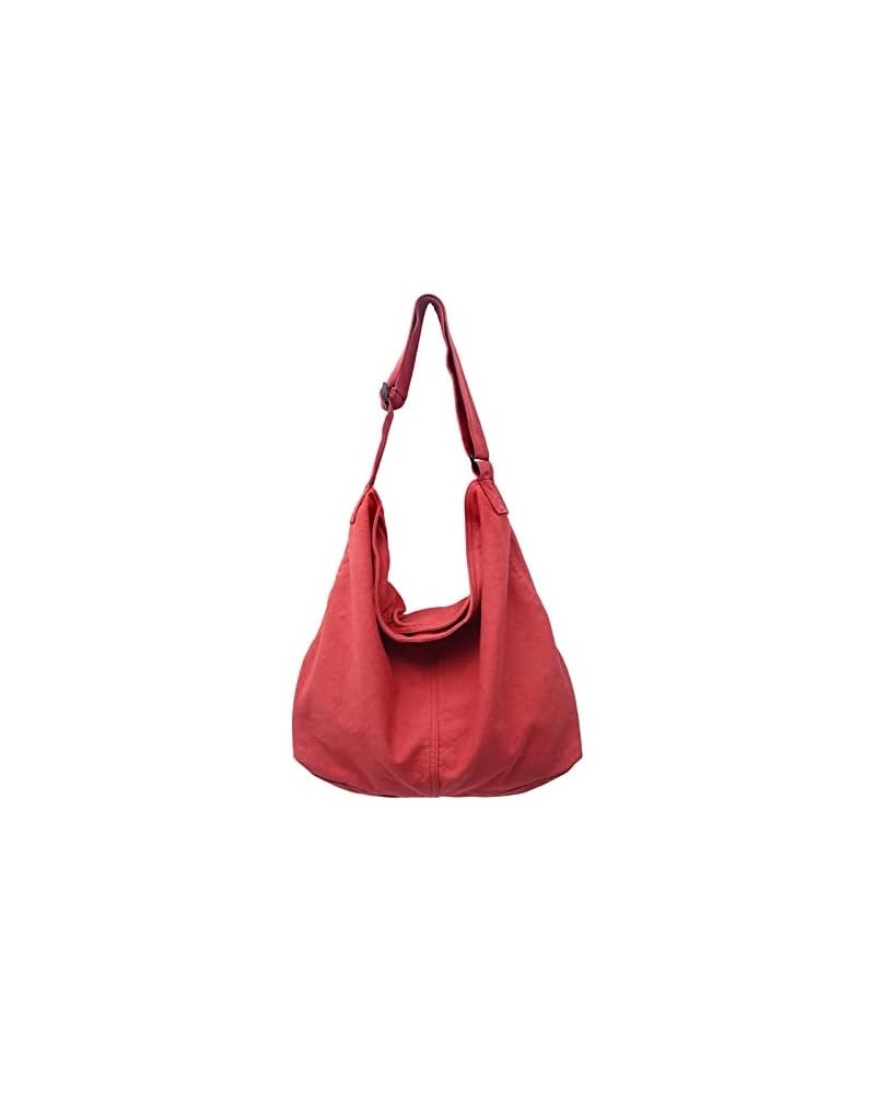 Fairy Grunge Tote Bag Y2K Canvas Shoulder Bag, Large Capacity Hobo Crossbody Shoulder Bag, Aesthetic Handbag Red $14.69 Totes