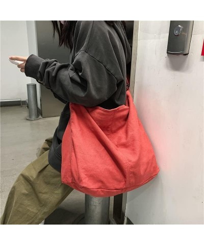 Fairy Grunge Tote Bag Y2K Canvas Shoulder Bag, Large Capacity Hobo Crossbody Shoulder Bag, Aesthetic Handbag Red $14.69 Totes