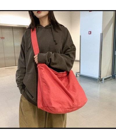 Fairy Grunge Tote Bag Y2K Canvas Shoulder Bag, Large Capacity Hobo Crossbody Shoulder Bag, Aesthetic Handbag Red $14.69 Totes