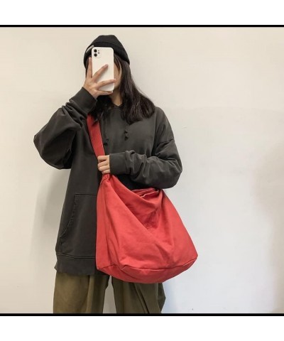 Fairy Grunge Tote Bag Y2K Canvas Shoulder Bag, Large Capacity Hobo Crossbody Shoulder Bag, Aesthetic Handbag Red $14.69 Totes