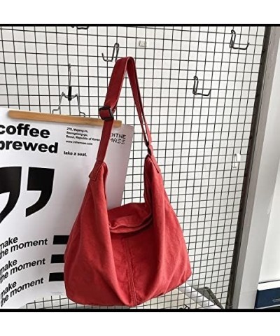 Fairy Grunge Tote Bag Y2K Canvas Shoulder Bag, Large Capacity Hobo Crossbody Shoulder Bag, Aesthetic Handbag Red $14.69 Totes