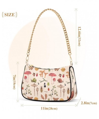 Shoulder Bag for Women Purse Clutch Autumn Mushroom Butterfly Chain Shoulder Tote Handbag with Zipper Closure(238ri4f) $15.04...