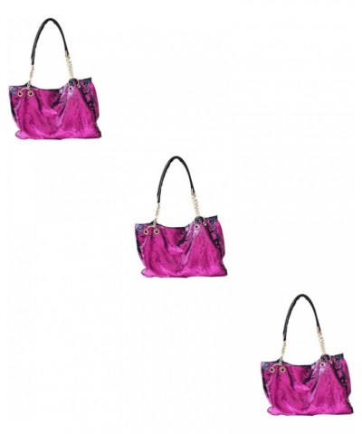 2pcs Large Capacity Chain Bag Reversible Tote Bags For Women Iridescent Purse Sparkly Tote Bag Versatile Rosyx3pcs $15.64 Totes