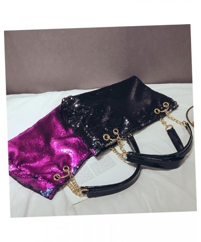 2pcs Large Capacity Chain Bag Reversible Tote Bags For Women Iridescent Purse Sparkly Tote Bag Versatile Rosyx3pcs $15.64 Totes