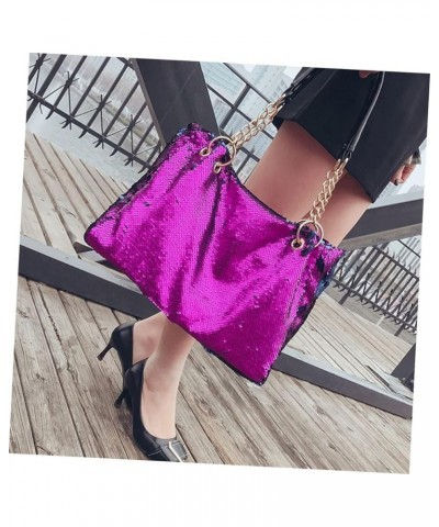 2pcs Large Capacity Chain Bag Reversible Tote Bags For Women Iridescent Purse Sparkly Tote Bag Versatile Rosyx3pcs $15.64 Totes