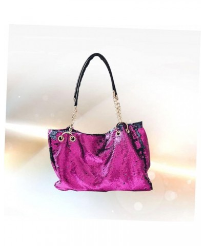 2pcs Large Capacity Chain Bag Reversible Tote Bags For Women Iridescent Purse Sparkly Tote Bag Versatile Rosyx3pcs $15.64 Totes