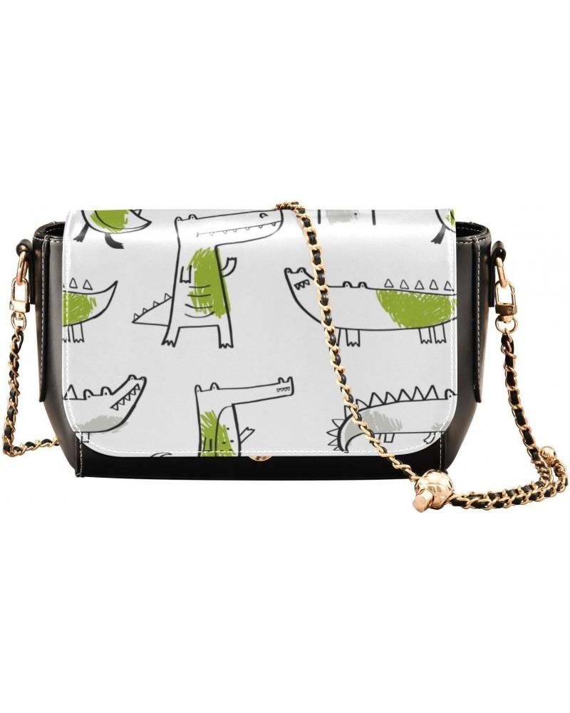 Cute Green Crocodile Mini Crossbody Bag Women Small Black Purses with Adjustable Strap Over The Shoulder Bag $22.39 Crossbody...