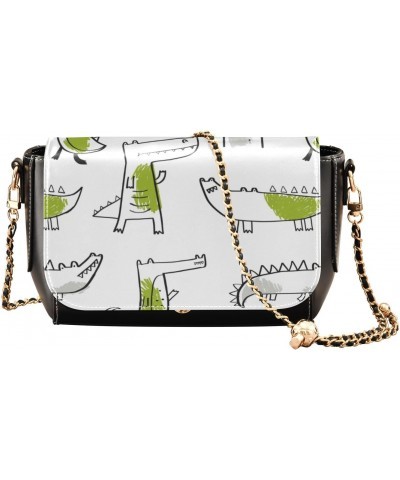 Cute Green Crocodile Mini Crossbody Bag Women Small Black Purses with Adjustable Strap Over The Shoulder Bag $22.39 Crossbody...