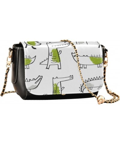 Cute Green Crocodile Mini Crossbody Bag Women Small Black Purses with Adjustable Strap Over The Shoulder Bag $22.39 Crossbody...