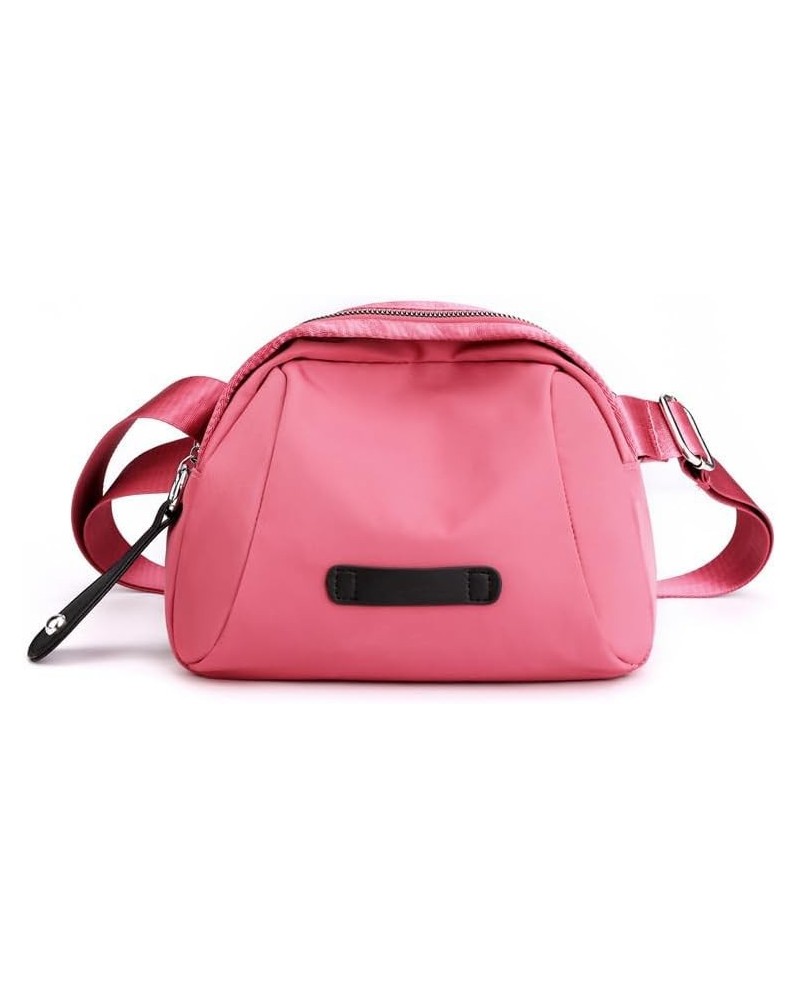 Crossbody Bag for Women Fashionable Nylon Purses Small Shoulder with Wide Strap Messenger Bag Pink $16.94 Crossbody Bags