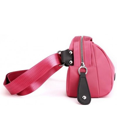 Crossbody Bag for Women Fashionable Nylon Purses Small Shoulder with Wide Strap Messenger Bag Pink $16.94 Crossbody Bags