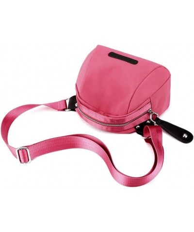 Crossbody Bag for Women Fashionable Nylon Purses Small Shoulder with Wide Strap Messenger Bag Pink $16.94 Crossbody Bags