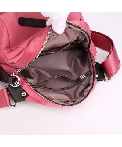 Crossbody Bag for Women Fashionable Nylon Purses Small Shoulder with Wide Strap Messenger Bag Pink $16.94 Crossbody Bags