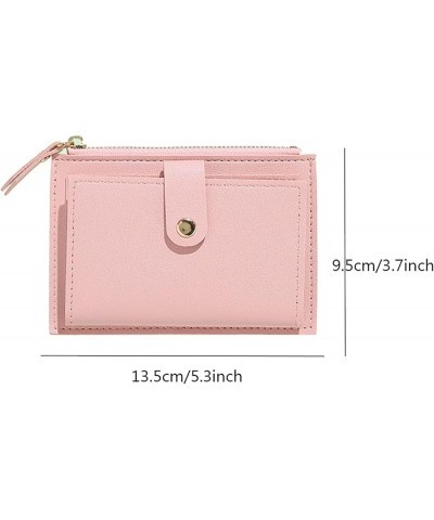 Phone Wallet Stick on Clear Ladies Zip Coin Purse Multi Card Slot Wallet Leather Coin Purse Wallet Pink $8.28 Wallets