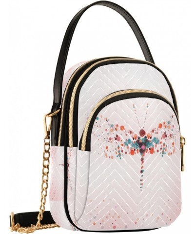 Magic Dragonfly Crossbody Handbags for Women Casual Leather Shoulder Phone Purse $14.29 Crossbody Bags