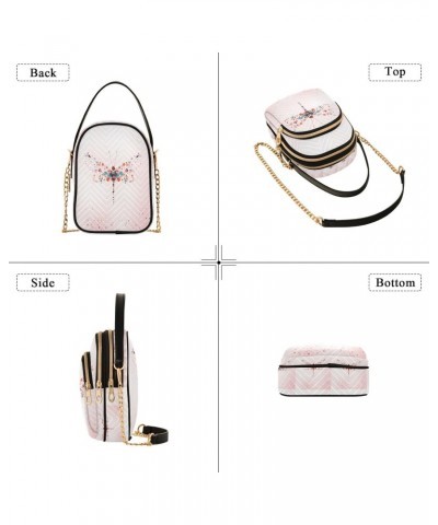 Magic Dragonfly Crossbody Handbags for Women Casual Leather Shoulder Phone Purse $14.29 Crossbody Bags