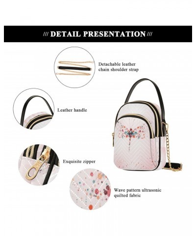 Magic Dragonfly Crossbody Handbags for Women Casual Leather Shoulder Phone Purse $14.29 Crossbody Bags