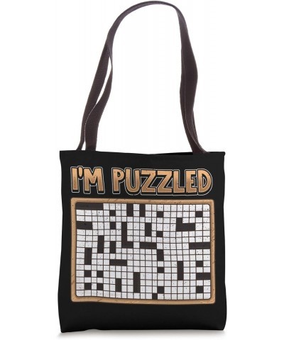 Funny Crossword Puzzle I'm Puzzled Love Crossword Puzzle Tote Bag $11.52 Totes