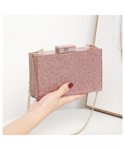 Acrylic Clutch Bags Purse Perspex Bag Handbags for Women 10-glitter-pink $15.98 Evening Bags