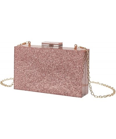 Acrylic Clutch Bags Purse Perspex Bag Handbags for Women 10-glitter-pink $15.98 Evening Bags