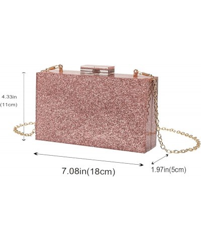 Acrylic Clutch Bags Purse Perspex Bag Handbags for Women 10-glitter-pink $15.98 Evening Bags