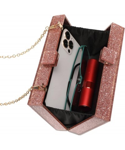 Acrylic Clutch Bags Purse Perspex Bag Handbags for Women 10-glitter-pink $15.98 Evening Bags