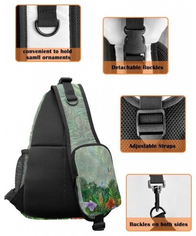 Sling Bag Crossbody Sling Backpack Waterproof Chest Bag Daypack Shoulder Bag for Hiking Walking Travel Botanyplr6017 $17.97 C...