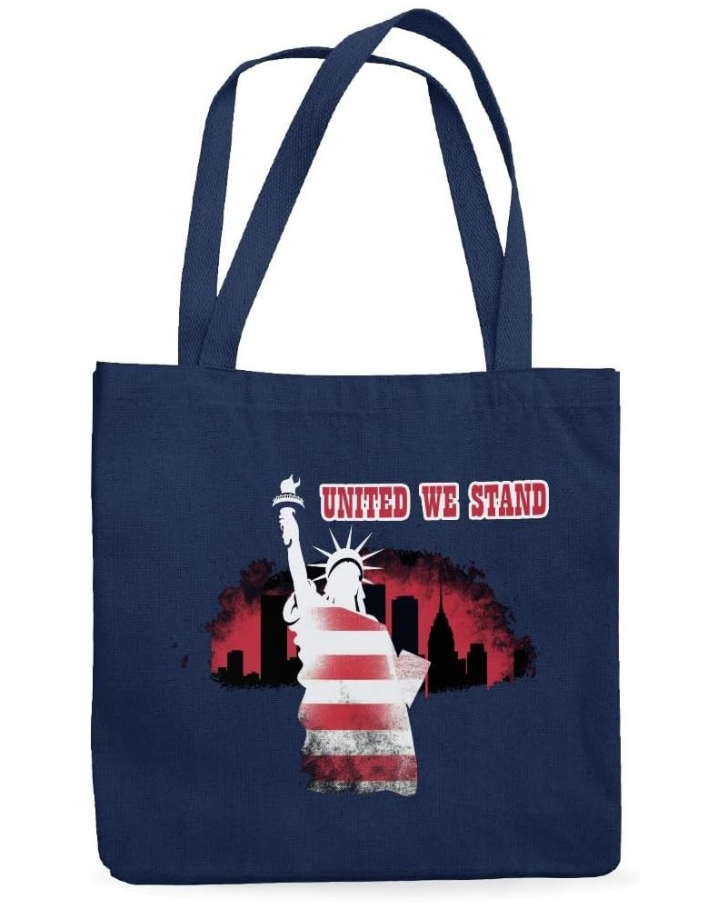 United We Stand Canvas Tote Bag - Best Present Ideas - Patriotic Presents Navy $17.84 Totes