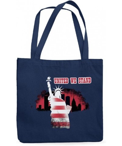 United We Stand Canvas Tote Bag - Best Present Ideas - Patriotic Presents Navy $17.84 Totes