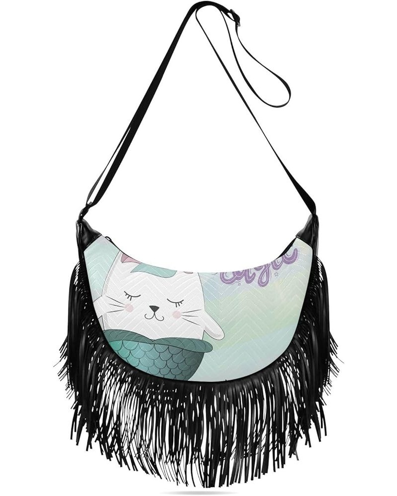 Women Fringe Tassel Cross Body Bag Cute Pug Pirate on Light Blue Leisure Shoulder Bag Color562 $11.10 Crossbody Bags