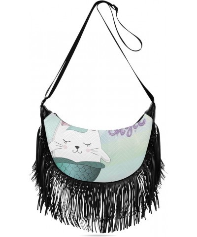 Women Fringe Tassel Cross Body Bag Cute Pug Pirate on Light Blue Leisure Shoulder Bag Color562 $11.10 Crossbody Bags