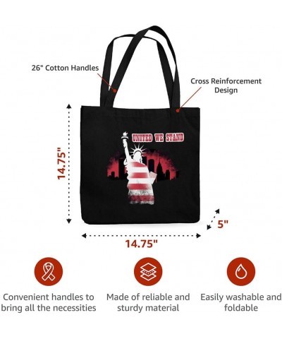 United We Stand Canvas Tote Bag - Best Present Ideas - Patriotic Presents Navy $17.84 Totes