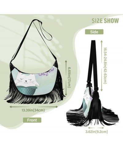 Women Fringe Tassel Cross Body Bag Cute Pug Pirate on Light Blue Leisure Shoulder Bag Color562 $11.10 Crossbody Bags