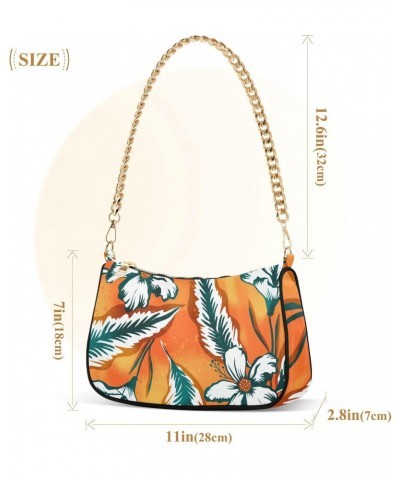 Shoulder Bag Handbags Womens Tote Chain Bag Tropical Exotic Hibiscus Clutch Purses for Women $13.50 Shoulder Bags