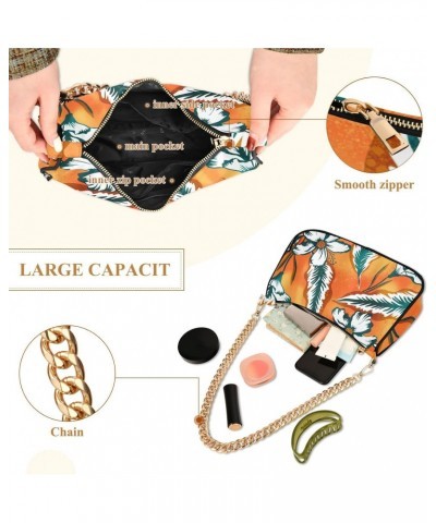 Shoulder Bag Handbags Womens Tote Chain Bag Tropical Exotic Hibiscus Clutch Purses for Women $13.50 Shoulder Bags