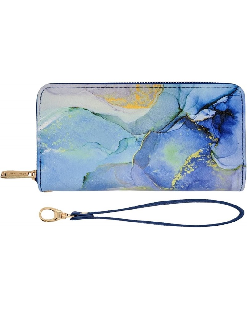 Wristlet Bifold Wallet Signature Collection (Laurel Burch Blossoming Floral) Blue Marble $23.57 Wristlets