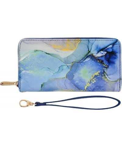 Wristlet Bifold Wallet Signature Collection (Laurel Burch Blossoming Floral) Blue Marble $23.57 Wristlets