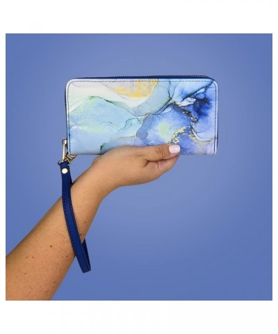 Wristlet Bifold Wallet Signature Collection (Laurel Burch Blossoming Floral) Blue Marble $23.57 Wristlets