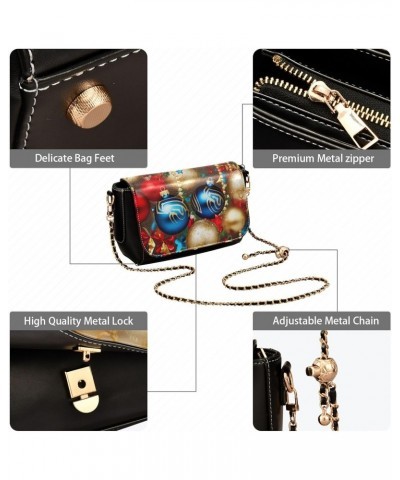 Christmas Balls Crossbody Bags for Women Retro Cross Body Purse Small PU Leather Shoulder Handbags with Chain Strap $20.99 Cr...