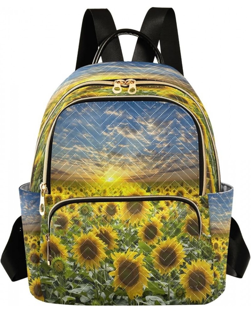 Mini Backpack for Women, Sunflower Field Travel Backpack Purse for Ladies, Small Bookbag Daypack Shoulder Bag M A65 Medium $1...